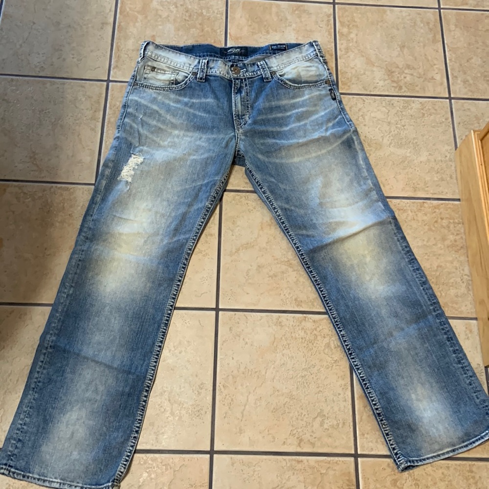 Mens Silver Jeans
